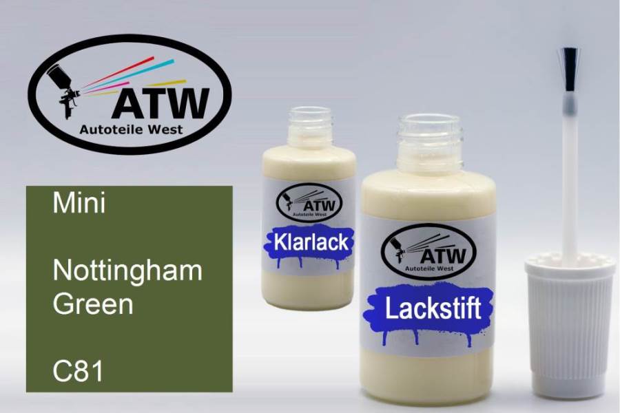 Mini, Nottingham Green, C81: 20ml Lackstift + 20ml Klarlack - Set, von ATW Autoteile West.